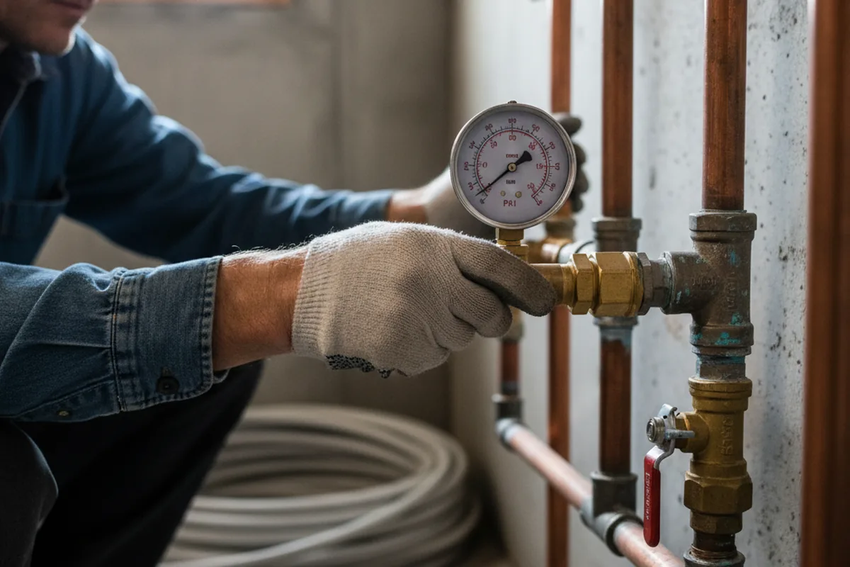 Pressure testing a repaired line during Water Line Repair in Eutawville